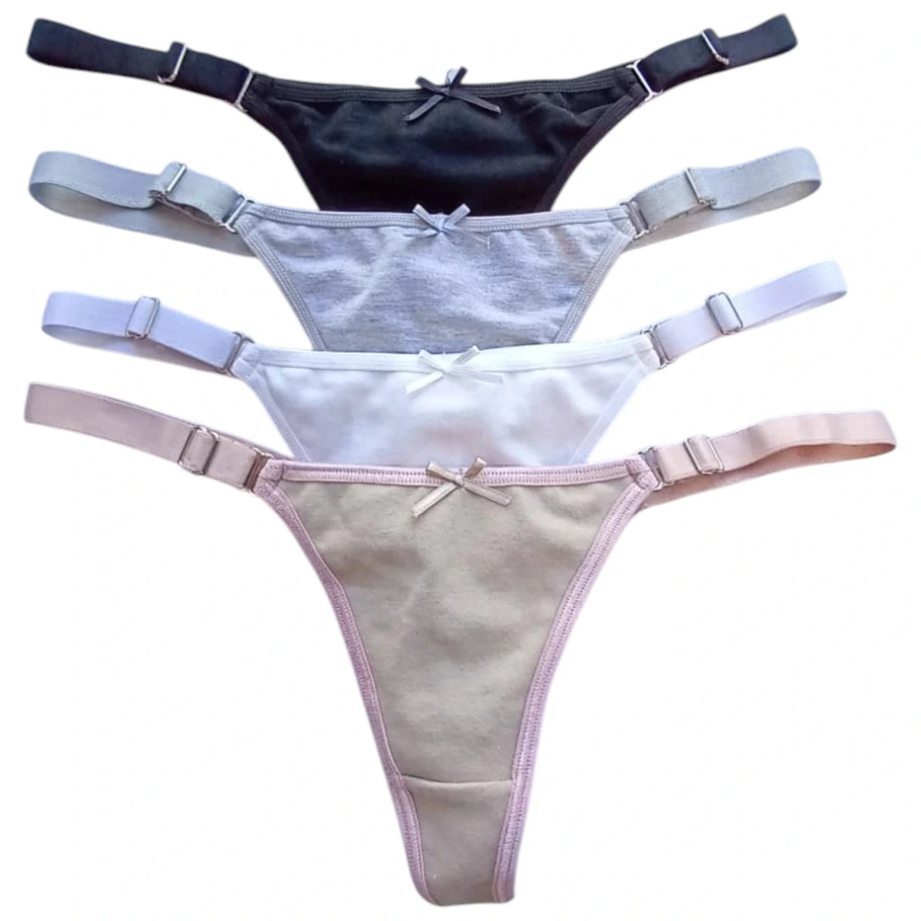 Tanga Less Bretel Ancho JHON-007 (Negro)