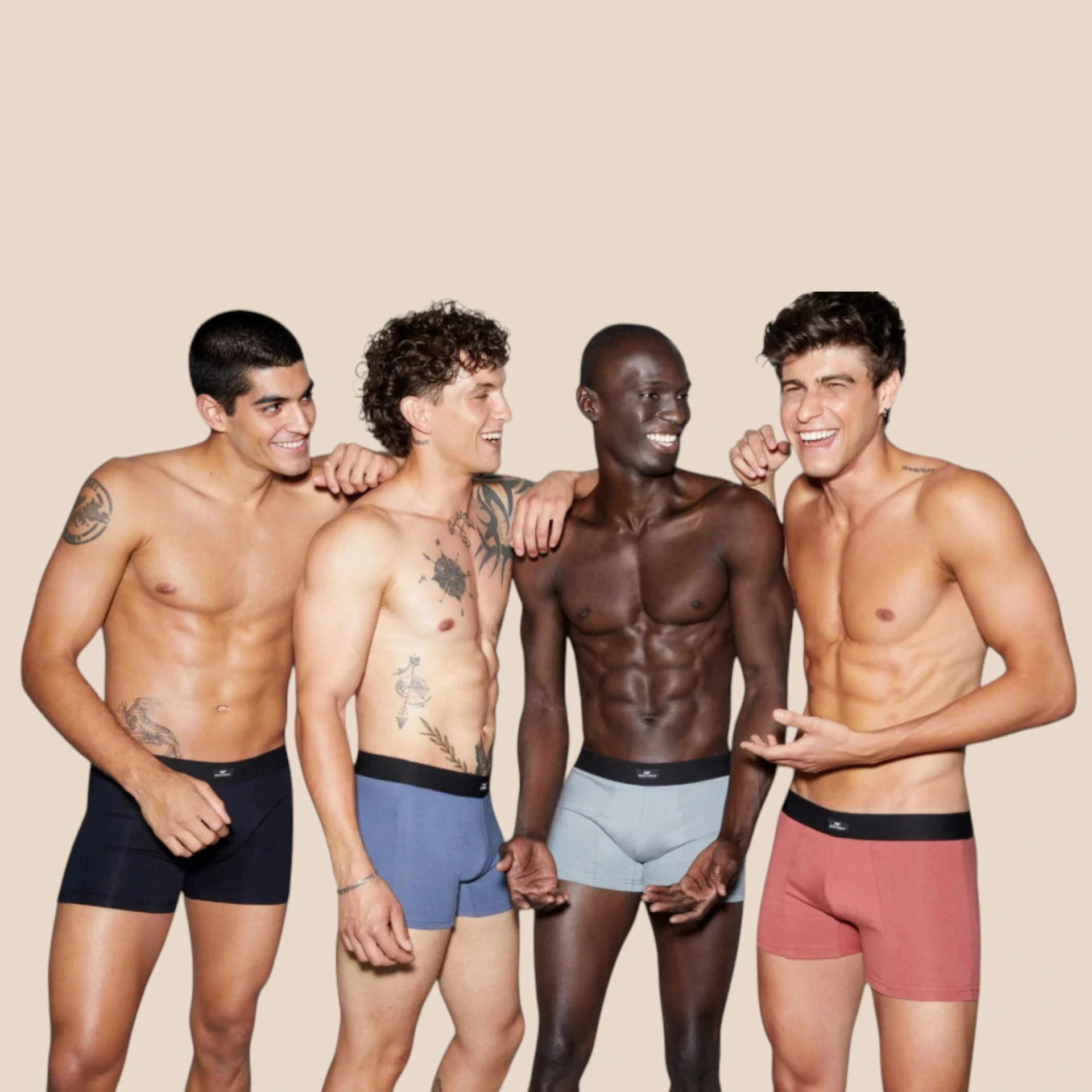 Boxer Liso PACK X2 XY 7100 (S, Negro-Azul)