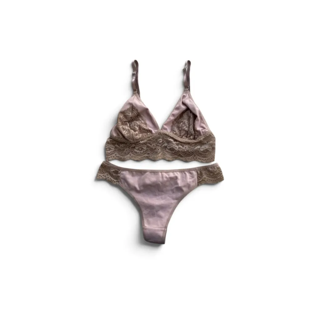 Conjunto Bralette Algodon c/Puntilla  A.Torres AT024