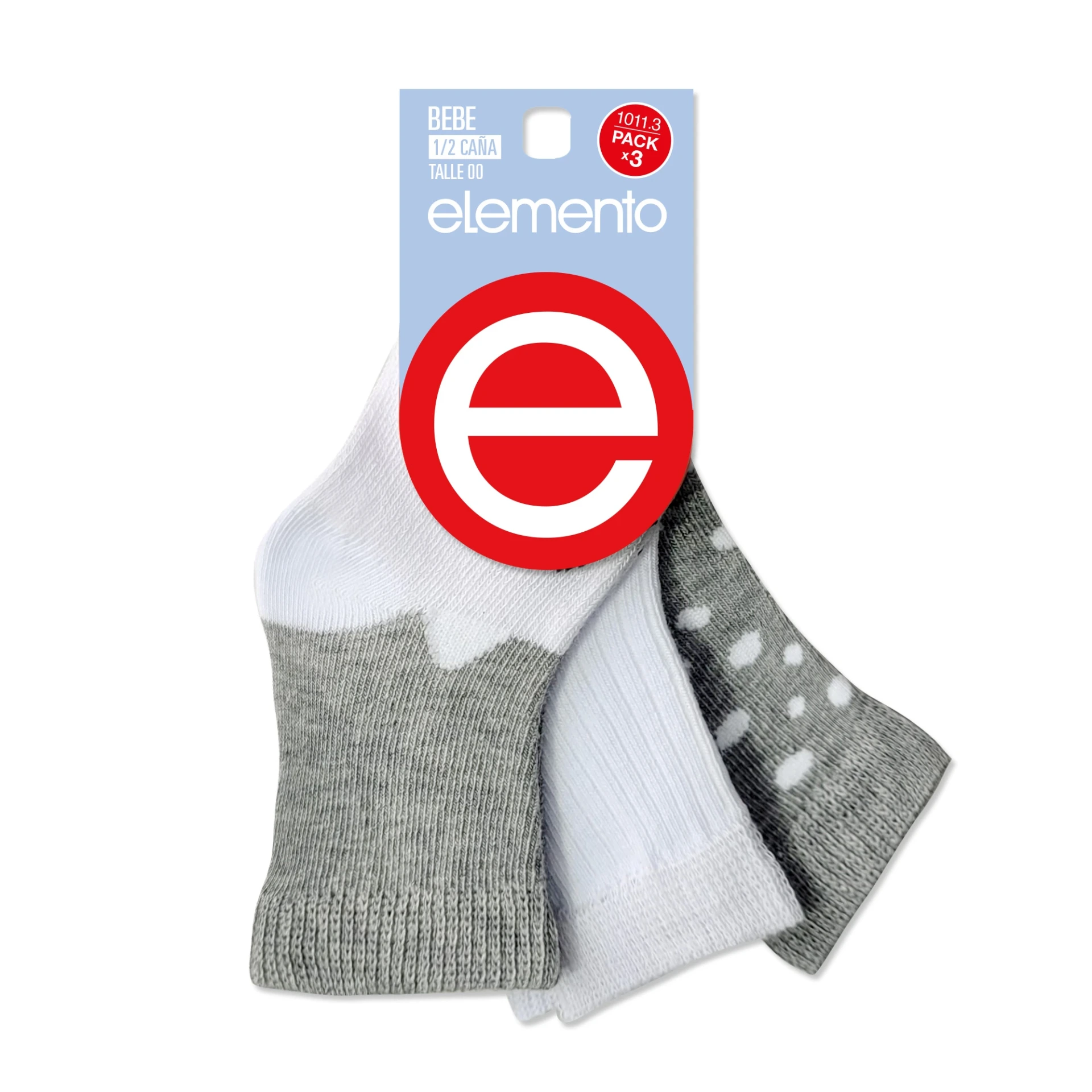 Media bebe Pack x3 T.1 Elemento EL1011.3