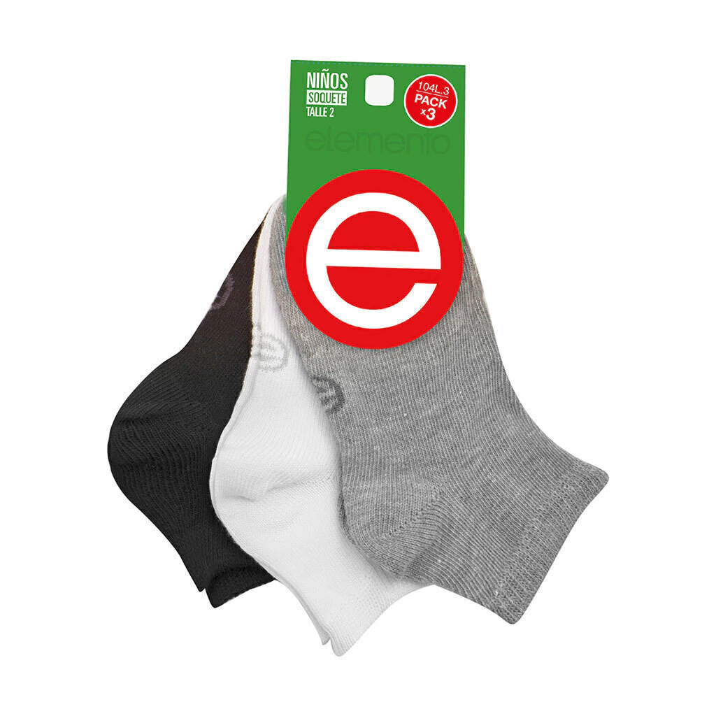Soquete Niño x3 T.3 Elemento EL104.3