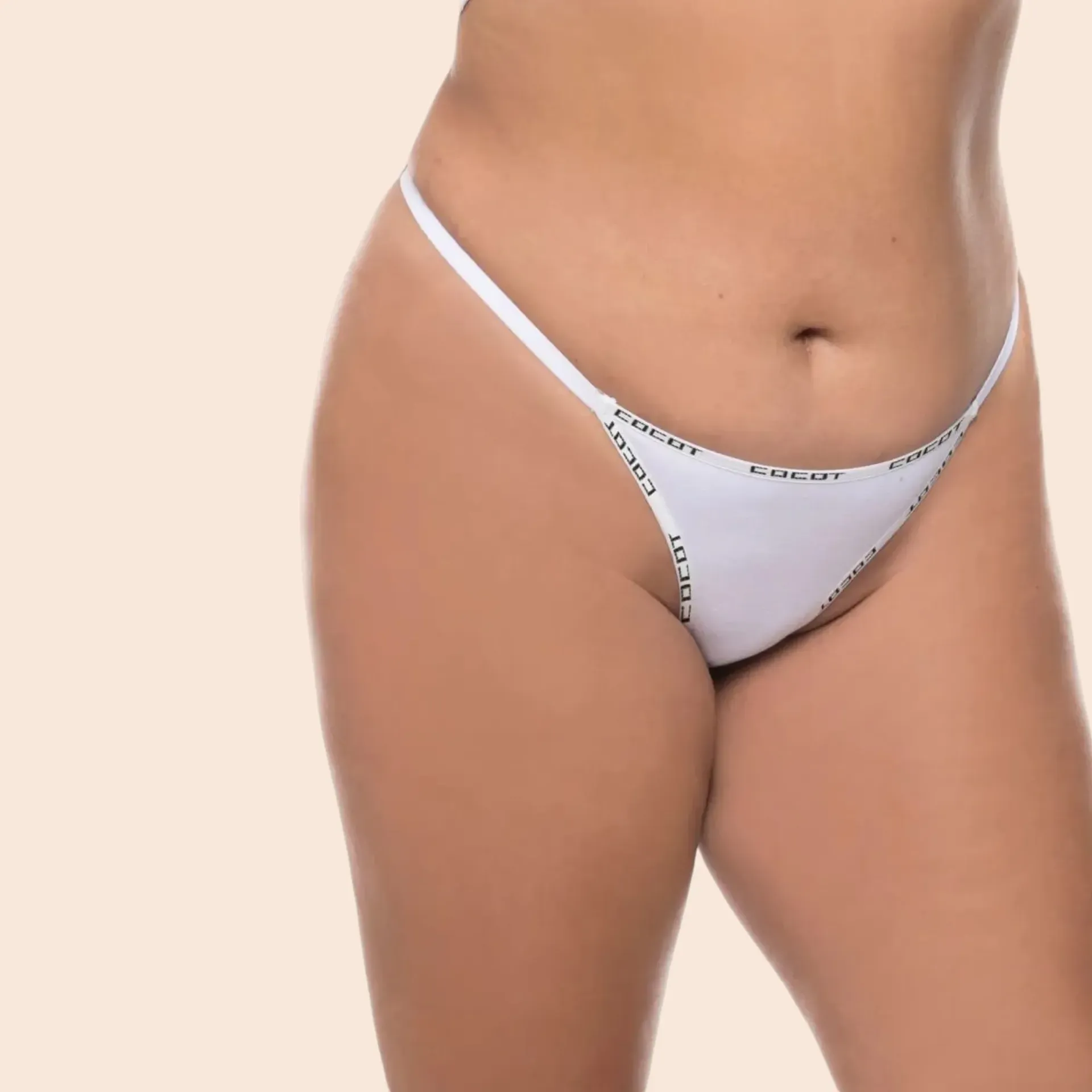 Tanga Less c/Elastico Alg. COCOT 9236 (1/2, Negro)